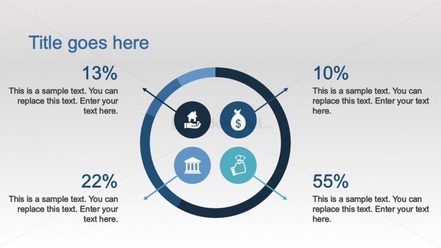 PPT Template Data Driven Donut Charts with Icons