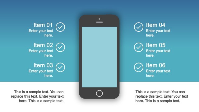 iOS Mobile Silhouette with Six Elements