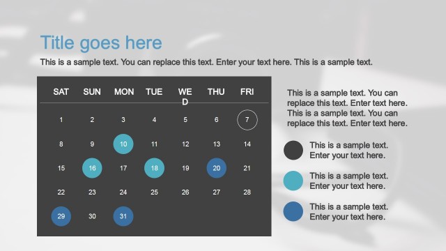 Calendar Slide Design iOS Style for PowerPoint