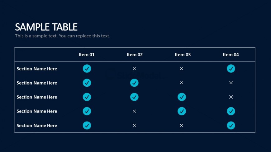 Editable Text Time Table For PowerPoint Business Reports