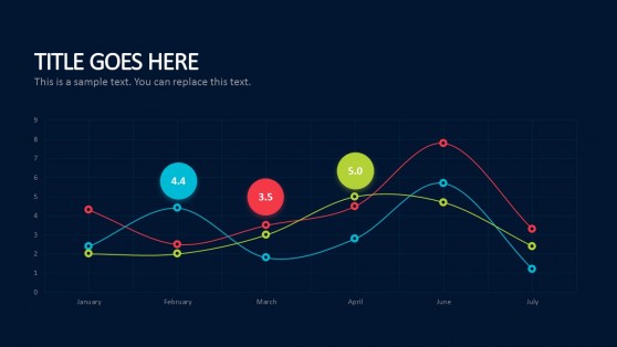 3D Line Chart For Business Plan PowerPoint