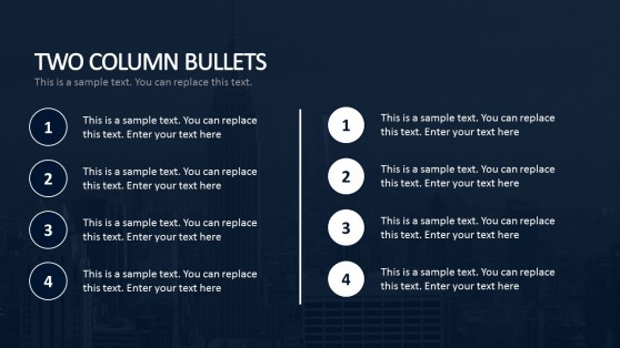 Two Column Bullets For Business Plan PowerPoint