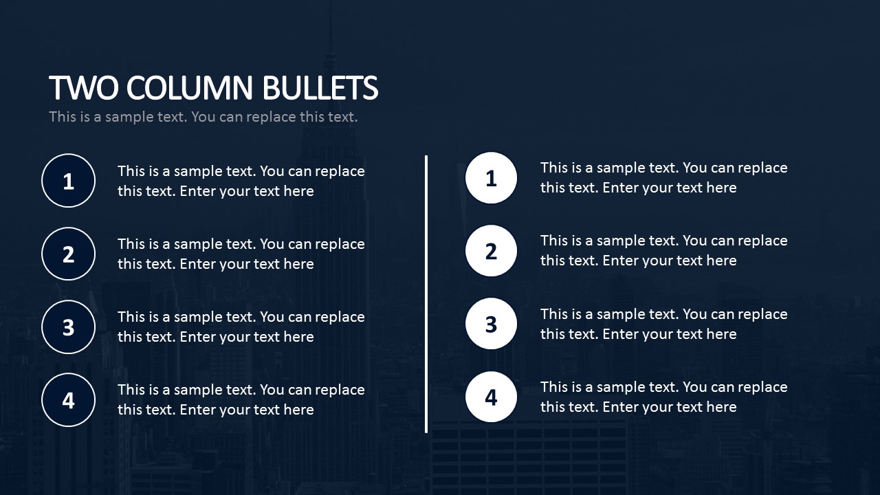 Two Column Bullets For Business Plan PowerPoint SlideModel