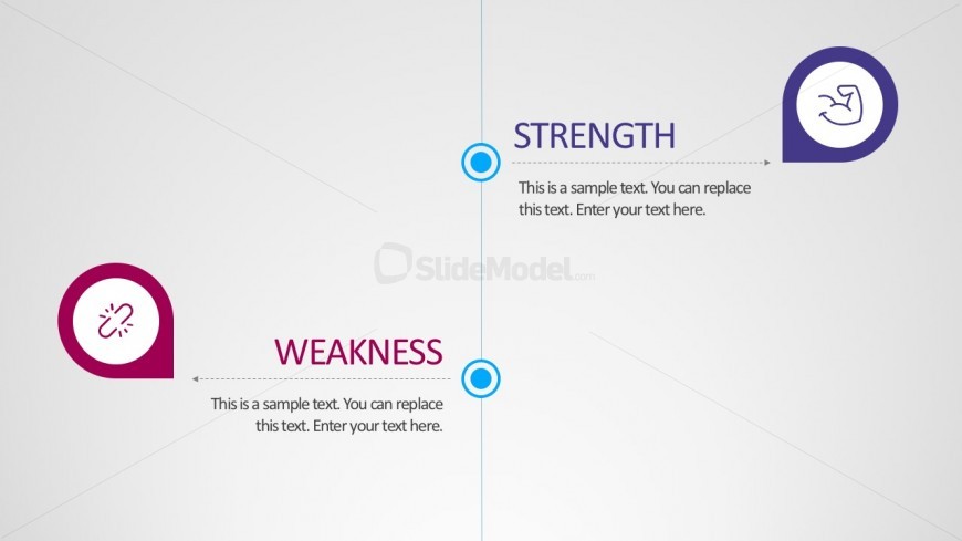 PowerPoint SWOT Template With Shapes and Icons