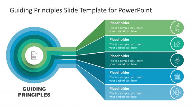 5 Steps Guiding Principles PowerPoint Diagram