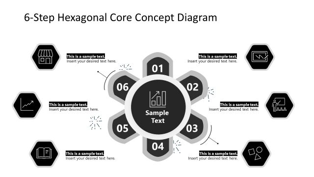 6 Steps Hexagonal PowerPoint Concept Diagram