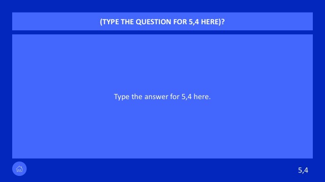 Blue Theme Jeopardy Quiz Templates
