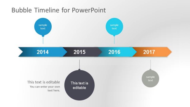 Horizontal Bubbles Timeline Design for PowerPoint