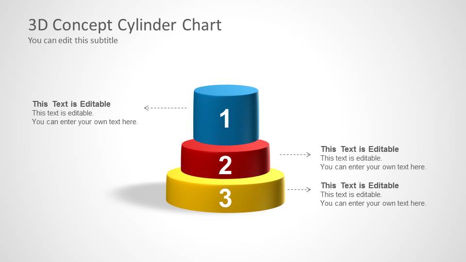 3D Cylinder Chart Concept for PowerPoint SlideModel