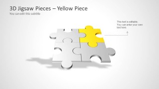 Four Puzzle Piece Template for PowerPoint – Yellow Piece