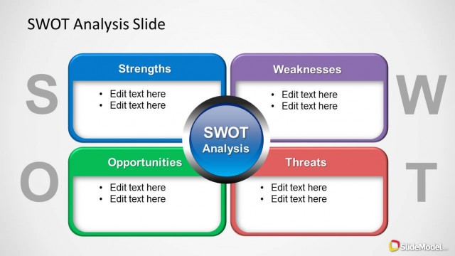 Colorful SWOT Analysis Diagram for PowerPoint