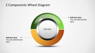 Simple Wheel Diagram Design for PowerPoint with 2 Steps