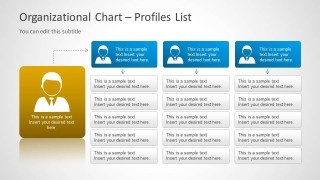 Multi Level Org Chart Template for PowerPoint with Avatar