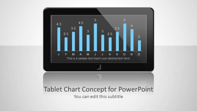 Tablet Chart Concept for PowerPoint with Blue Style