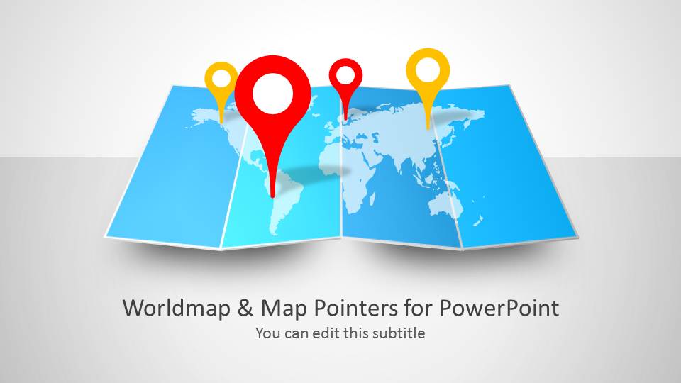 GPS Icon for PowerPoint with World Map Slide Design