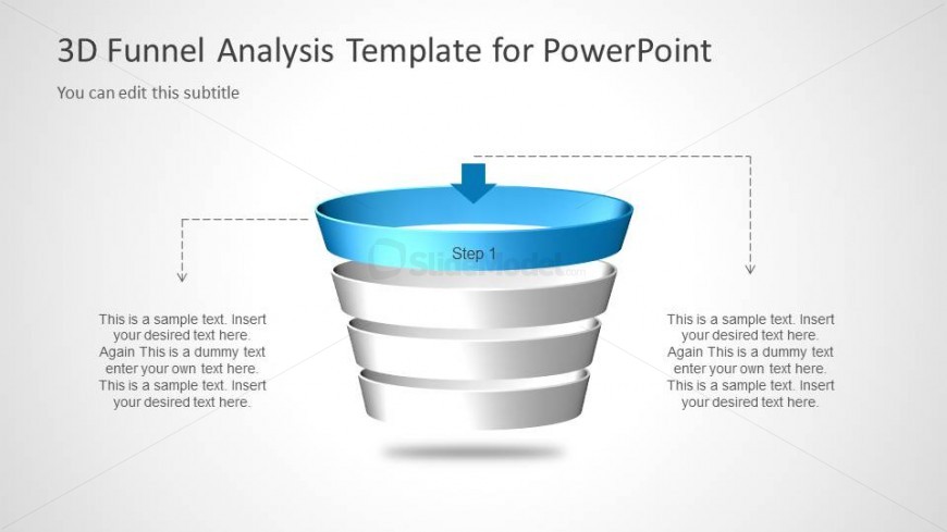 Multi Step 3D Funnel Analysis Diagram - Step 1