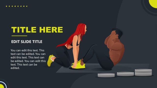 Dark Theme Gym Sit Ups Slide PowerPoint