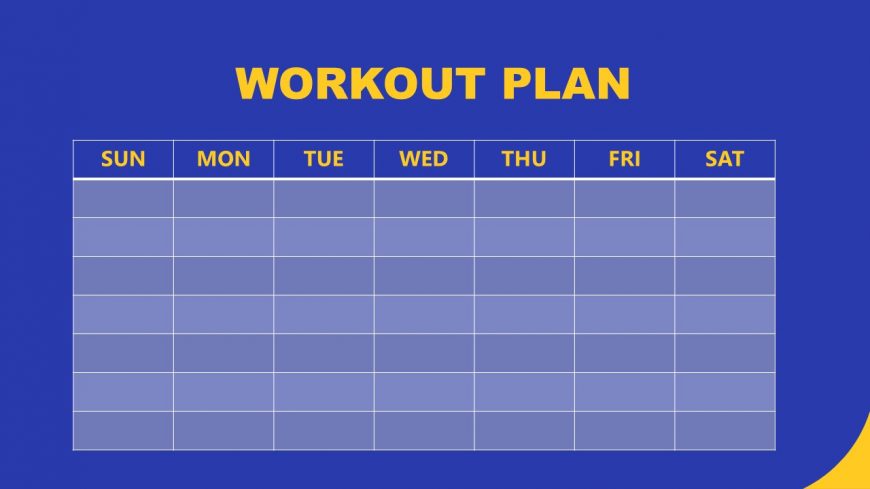 Slide of Personal Trainer Weekly Workout Schedule