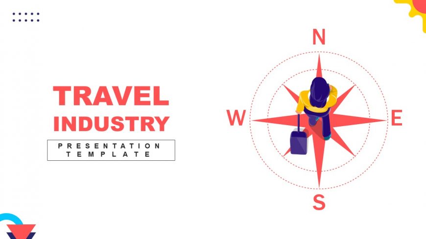 Traveler Standing on Compass PowerPoint