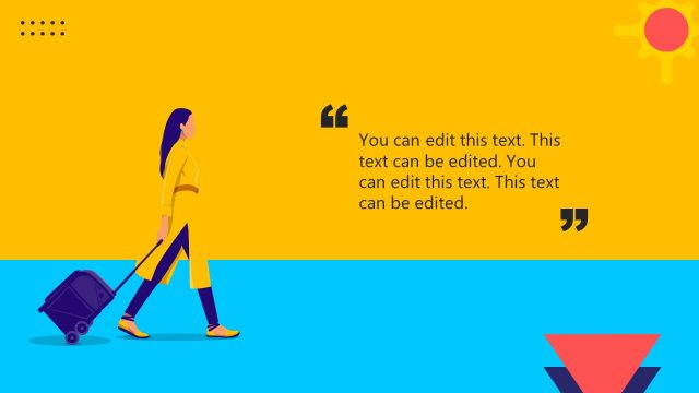 Woman Traveling Luggage Slide PPT