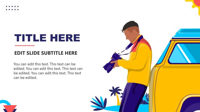 Slide of Backpacker Photographer Illustration PowerPoint