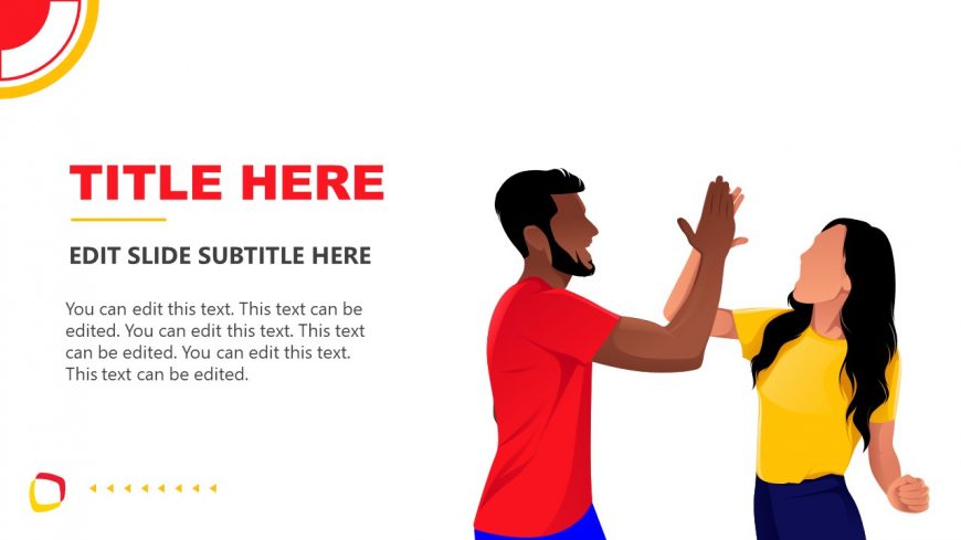 Presentation of Man Woman High-Five Illustration 