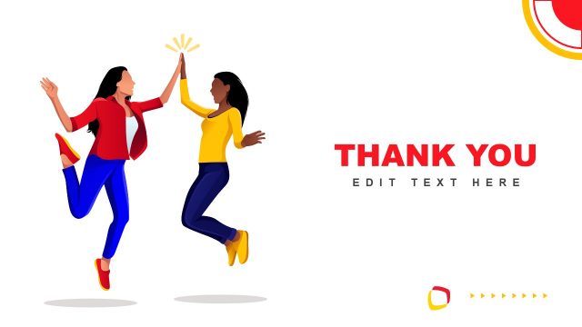 2 Women PowerPoint Illustration of High-Fiving