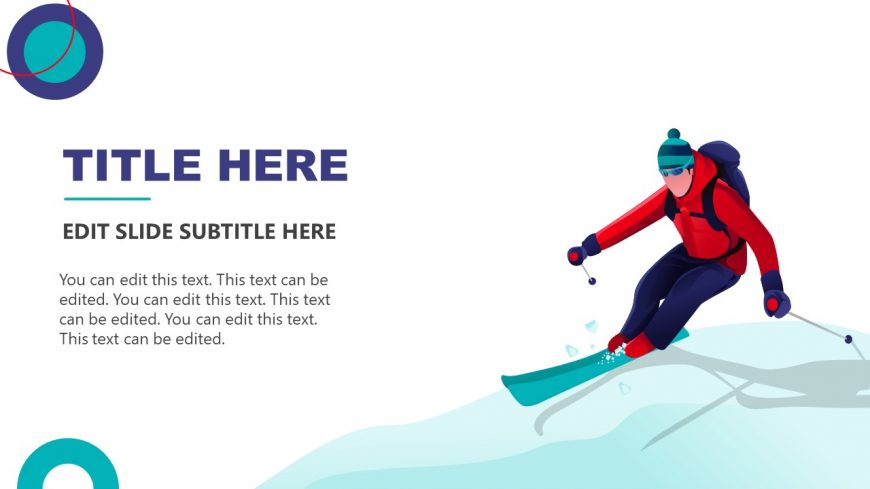 Scene Illustration Template of Man Skiing