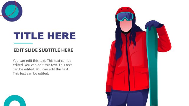 Female Skier PowerPoint Illustration Template