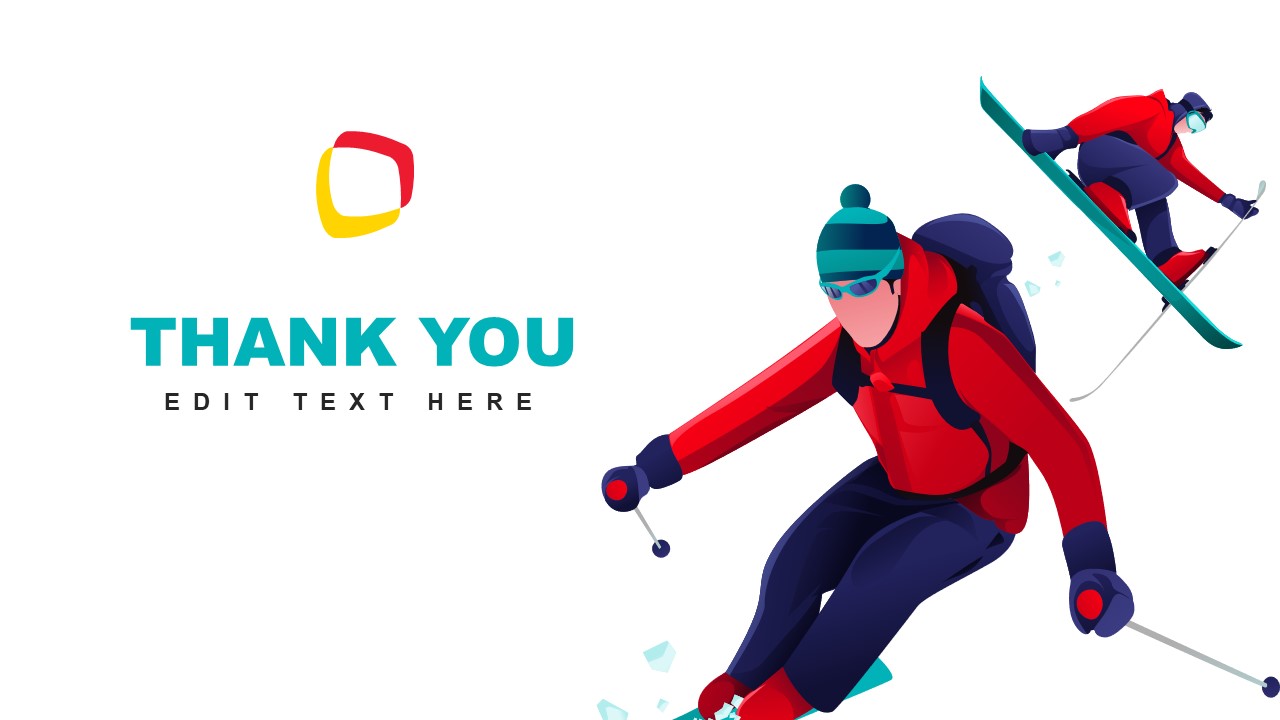 Alpine Skiing Template for Thank You Note