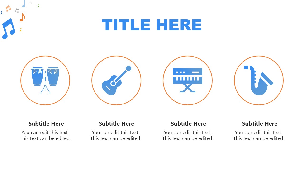 Useful Icons of Music Presentations in PowerPoint 