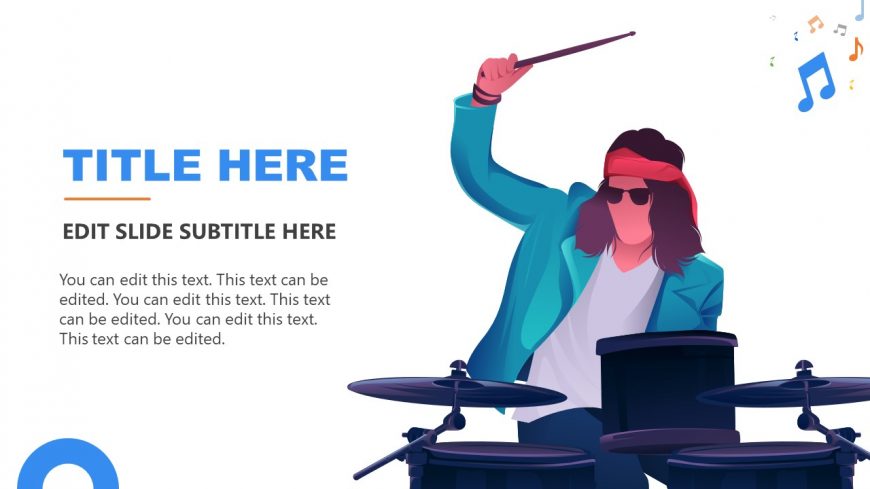 Scene Illustration of Drummer Playing Music