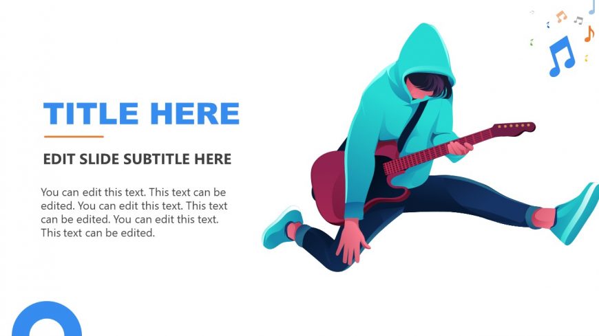 Scene Illustration of Guitarist Playing Music