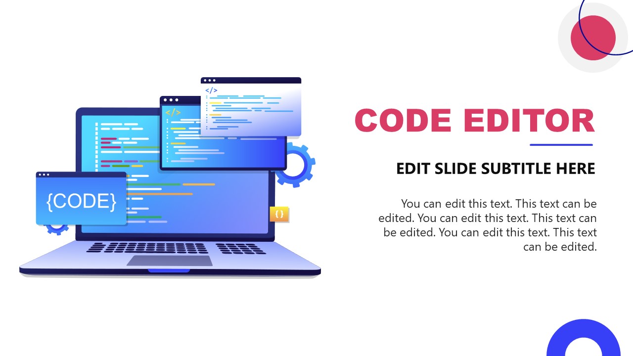 PPT Template - Code Editor Slide