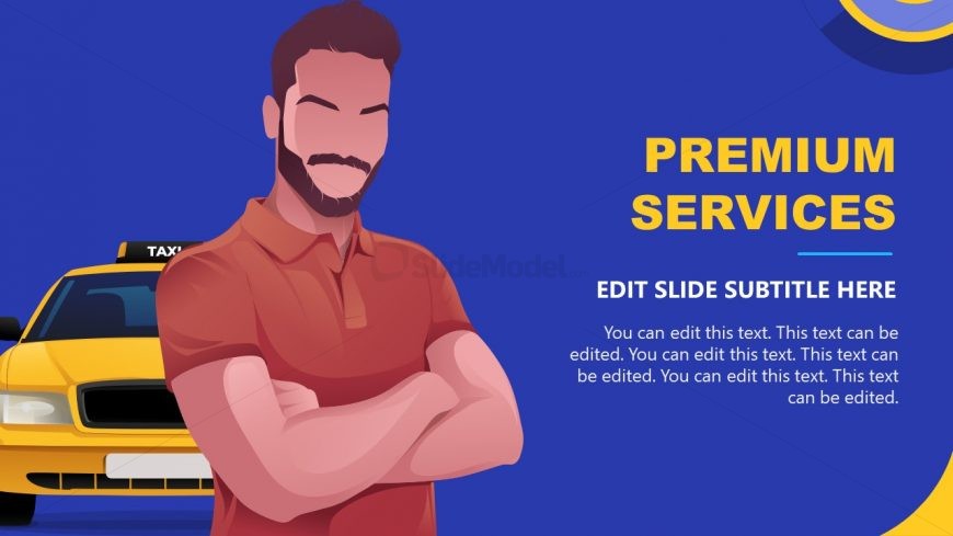 Premium Services Slide Template for Car-Sharing Business Plan