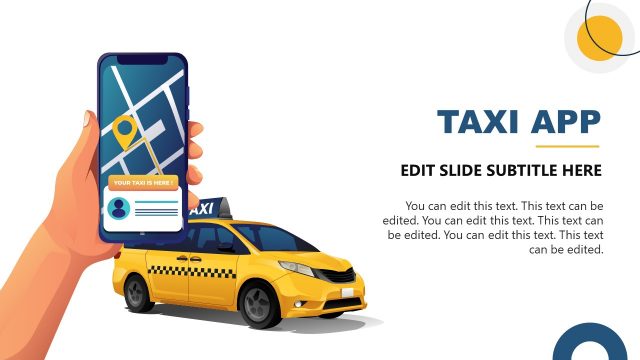 Taxi App Design and Working Infographic Slide