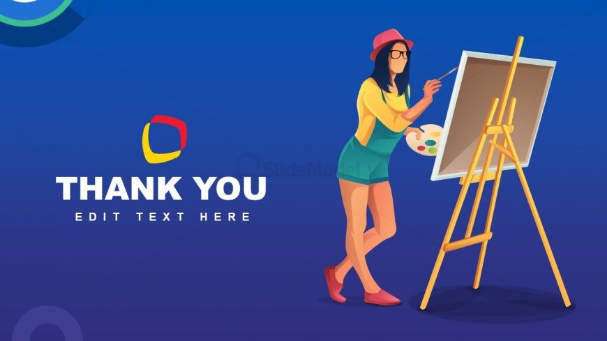 NFT PPT Template Slide with Painter Illustration