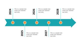 PPT Horizontal Timeline - Digital Divide Template