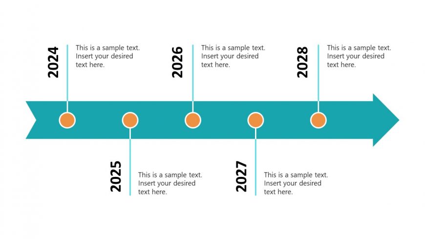 PPT Horizontal Timeline - Digital Divide Template