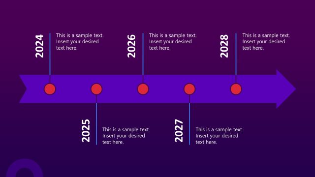 Horizontal Arrow Timeline Slide with Milestones