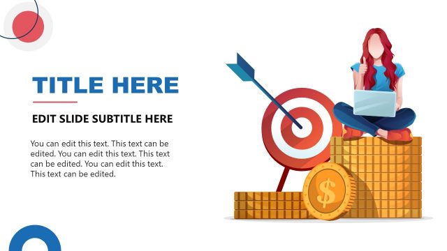 Female Professional Illustration with Currency Infographic – PPT Slide