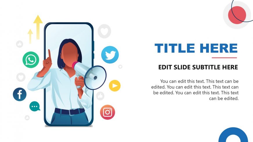 PPT Slide Template with Megaphone for Competitive Analytics Presentation