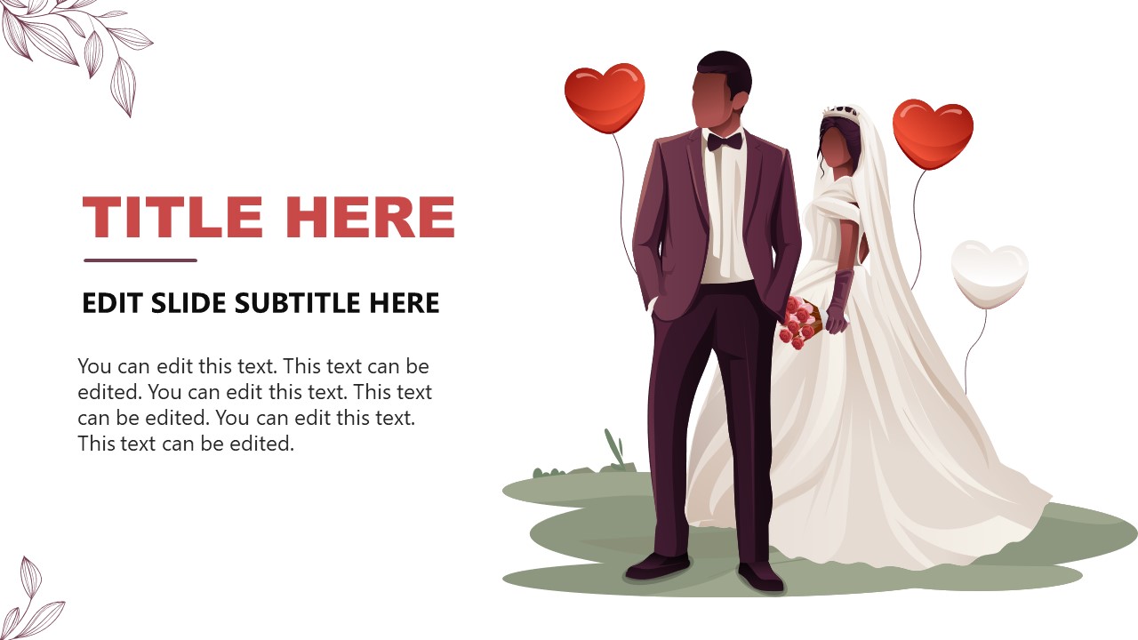 PPT Template Slide for Wedding Presentation