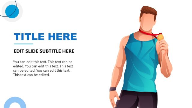 Athlete Human Character with Winning Medal