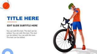 Slide Template with Male Cyclist Character