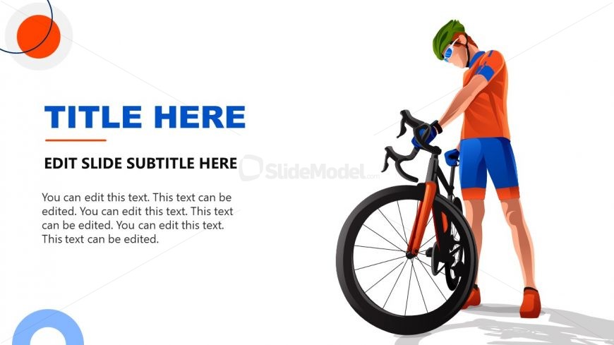 Slide Template with Male Cyclist Character