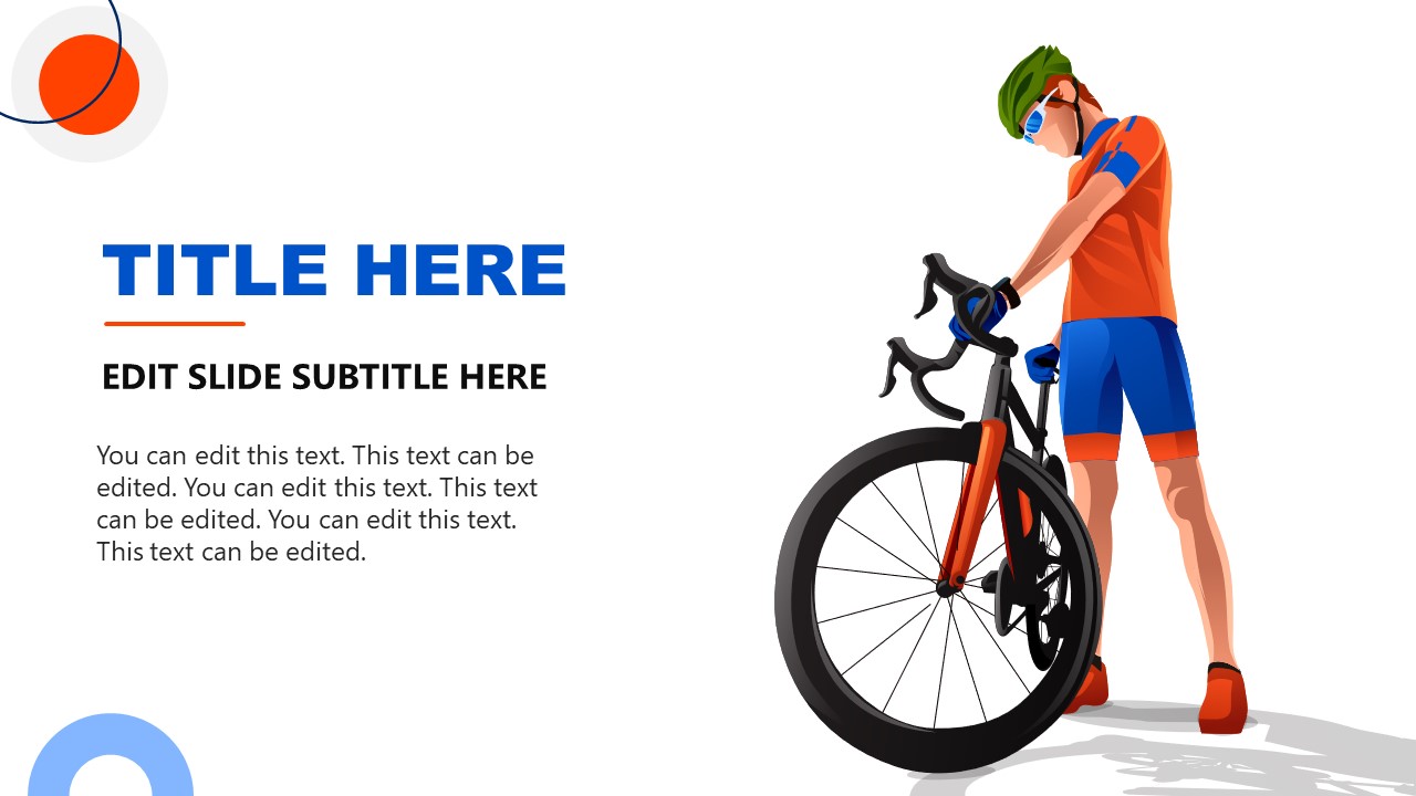 Slide Template with Male Cyclist Character