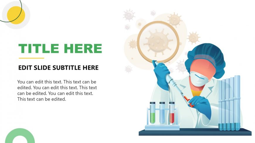 PPT Slide Template with Scientist In Lab