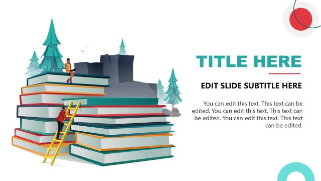 Books Climbing Infographic PowerPoint Slide Design