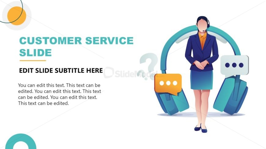 PPT Human Illustration Slide for Customer Service
